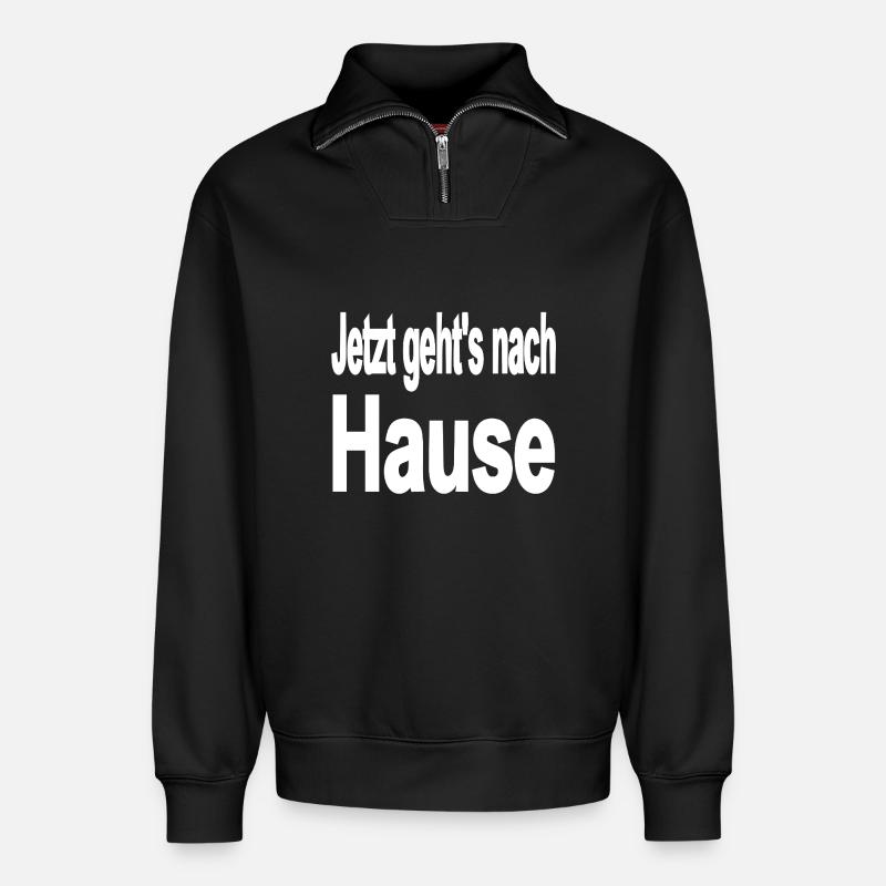 Truck - Relaxed Unisex Organic Half Zip Sweatshirt – von SPREAD - Schwarz
