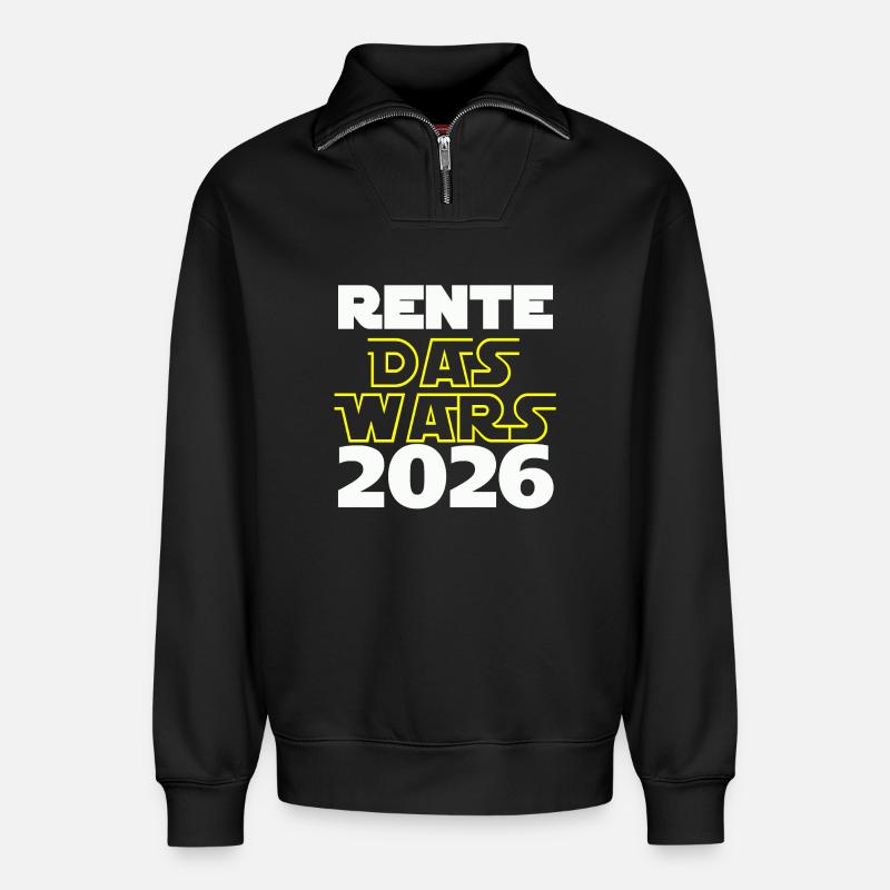 Rente 2026 das wars - Relaxed Unisex Organic Half Zip Sweatshirt – von SPREAD - Schwarz