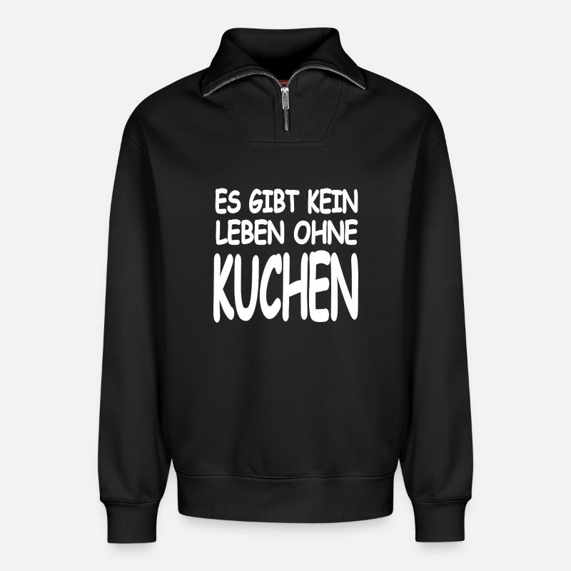 Gâteau - Sweat unisexe décontracté en coton biologique à demi-zip – de SPREAD - noir