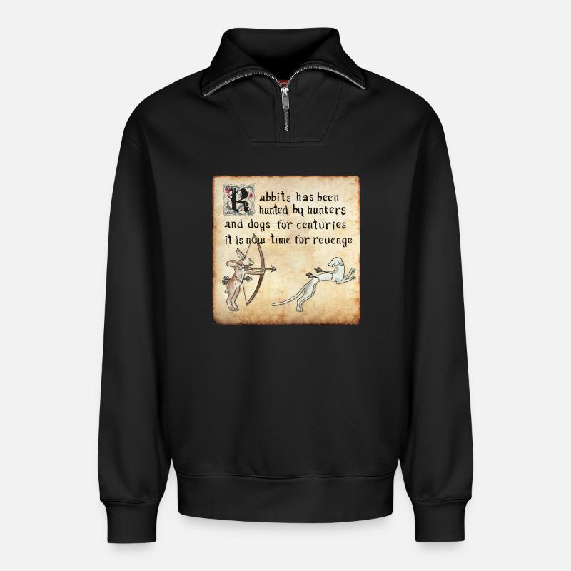 Execution - Relaxed Unisex Organic Half Zip Sweatshirt – by SPREAD - black