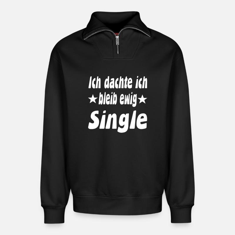 Single - Relaxed Unisex Organic Half Zip Sweatshirt – von SPREAD - Schwarz