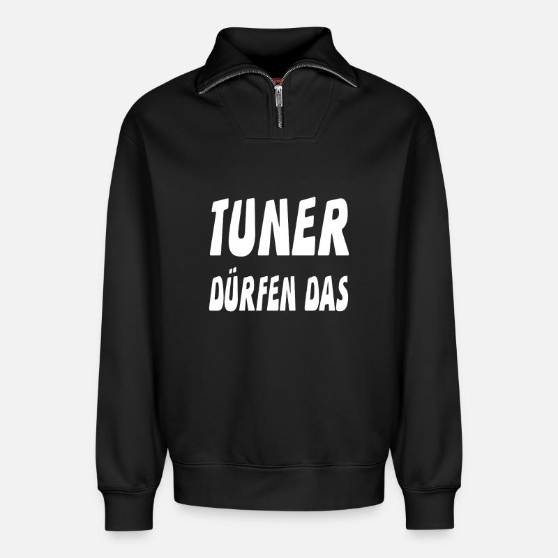 Tuner - Relaxed Unisex Organic Half Zip Sweatshirt – von SPREAD - Schwarz