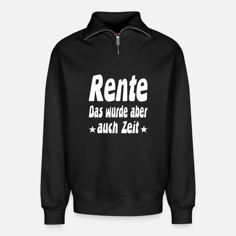 Rente - Relaxed Unisex Organic Half Zip Sweatshirt – von SPREAD - Schwarz