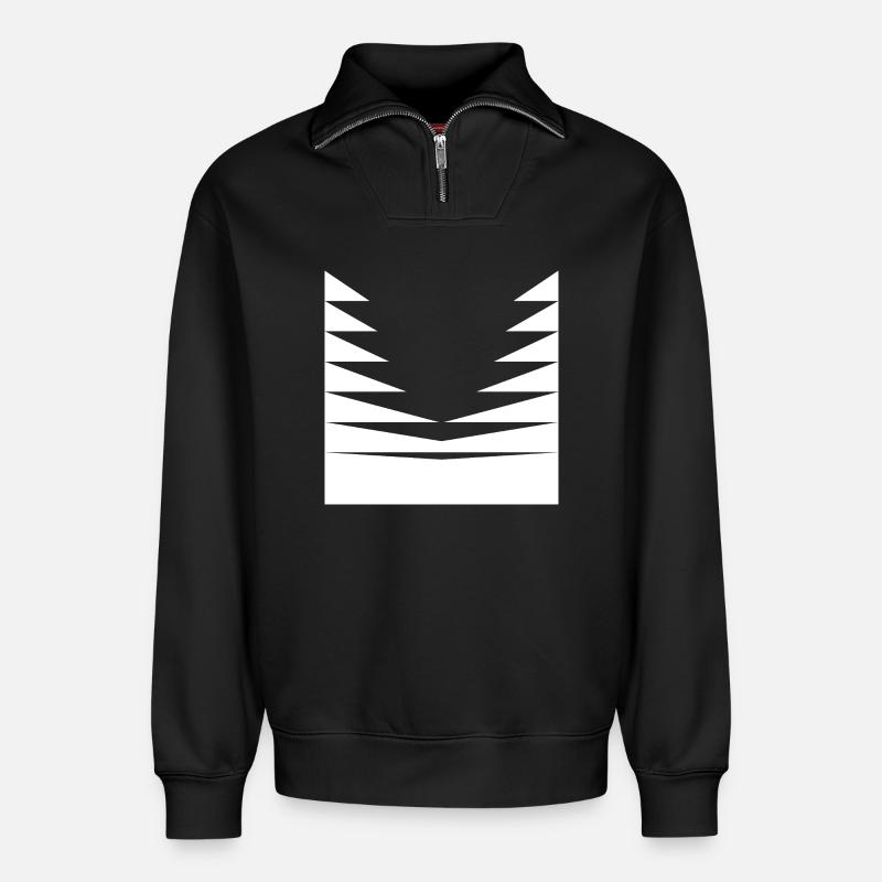 Dreiecks-Musterdesign - Relaxed Unisex Organic Half Zip Sweatshirt – von SPREAD - Schwarz