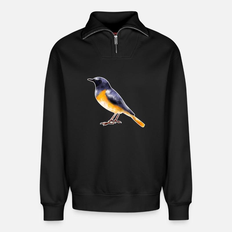 Redstart.1 - Sweat unisexe décontracté en coton biologique à demi-zip – de SPREAD - noir