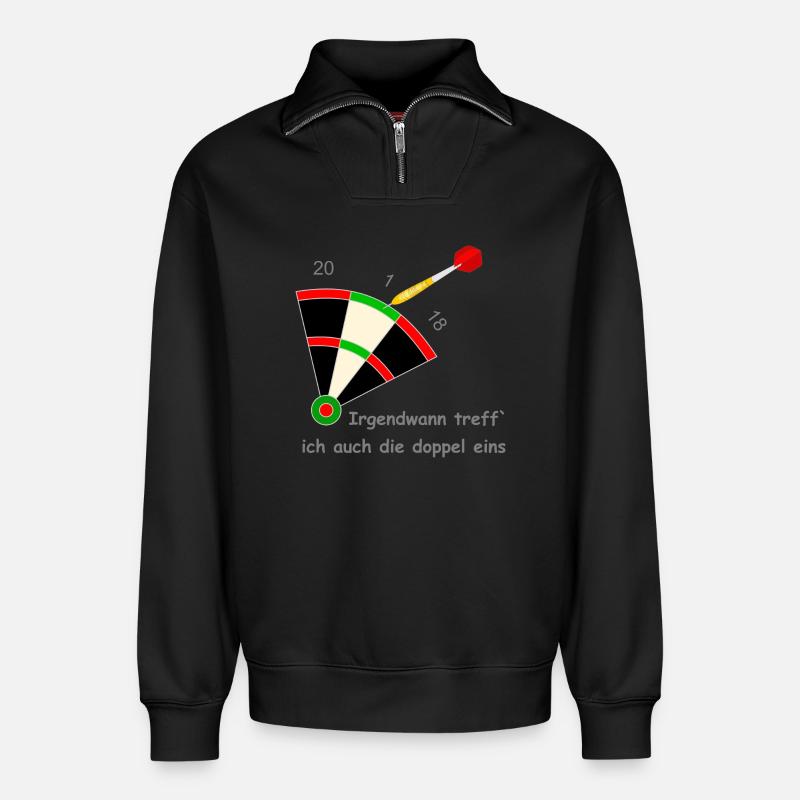 darts sport - Relaxed Unisex Organic Half Zip Sweatshirt – von SPREAD - Schwarz