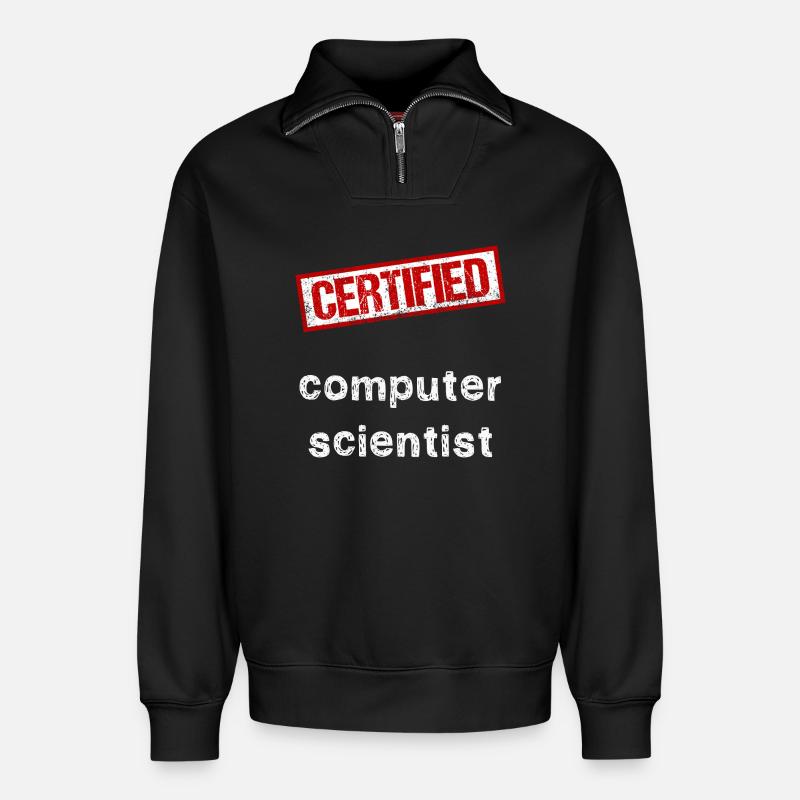 Informatiker - Relaxed Unisex Organic Half Zip Sweatshirt – von SPREAD - Schwarz