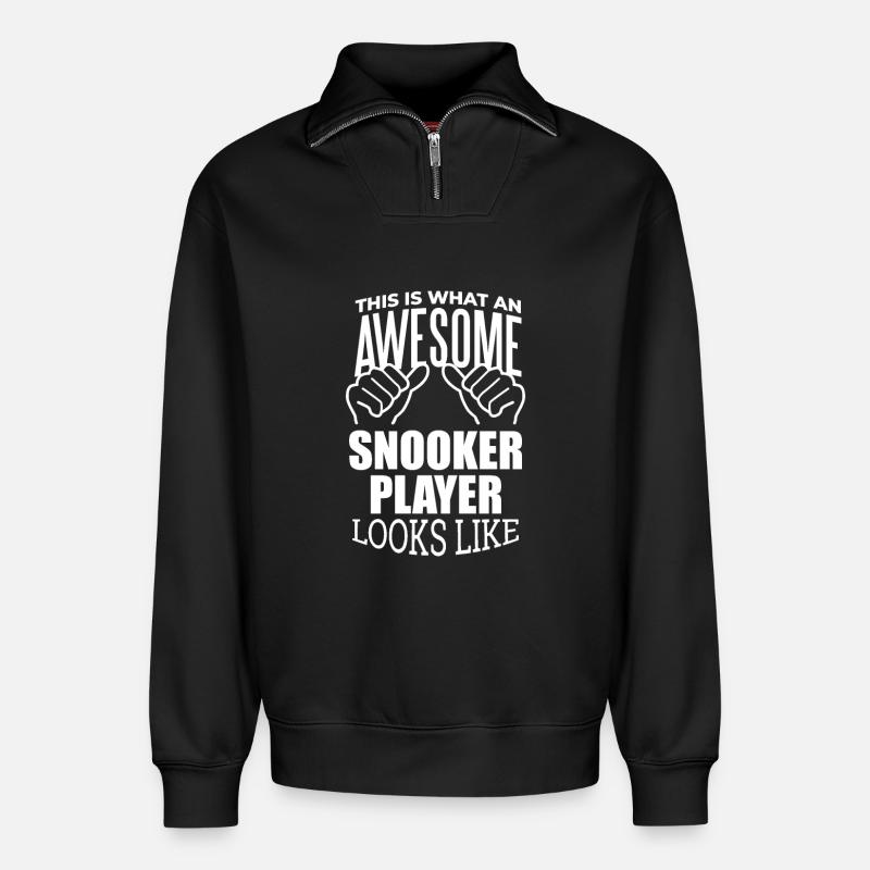 Snooker - Relaxed Unisex Organic Half Zip Sweatshirt – von SPREAD - Schwarz