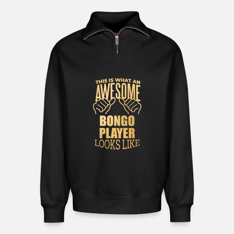 Bongo - Relaxed Unisex Organic Half Zip Sweatshirt – von SPREAD - Schwarz