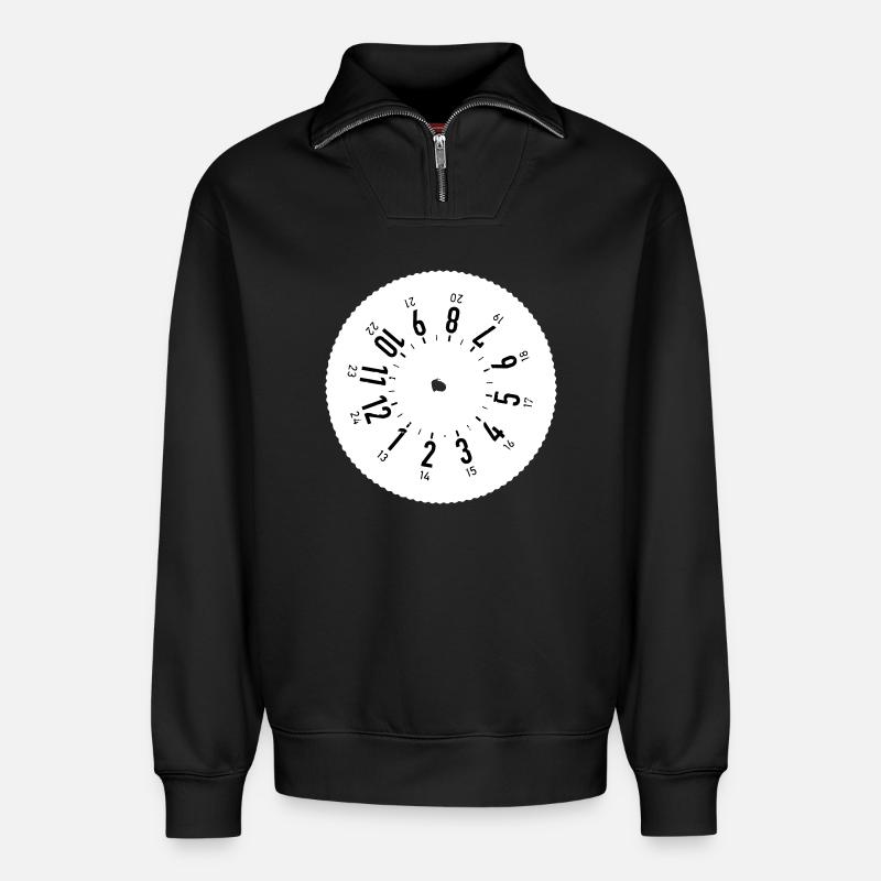 Fahrtenschreiber 24/7 - Relaxed Unisex Organic Half Zip Sweatshirt – von SPREAD - Schwarz