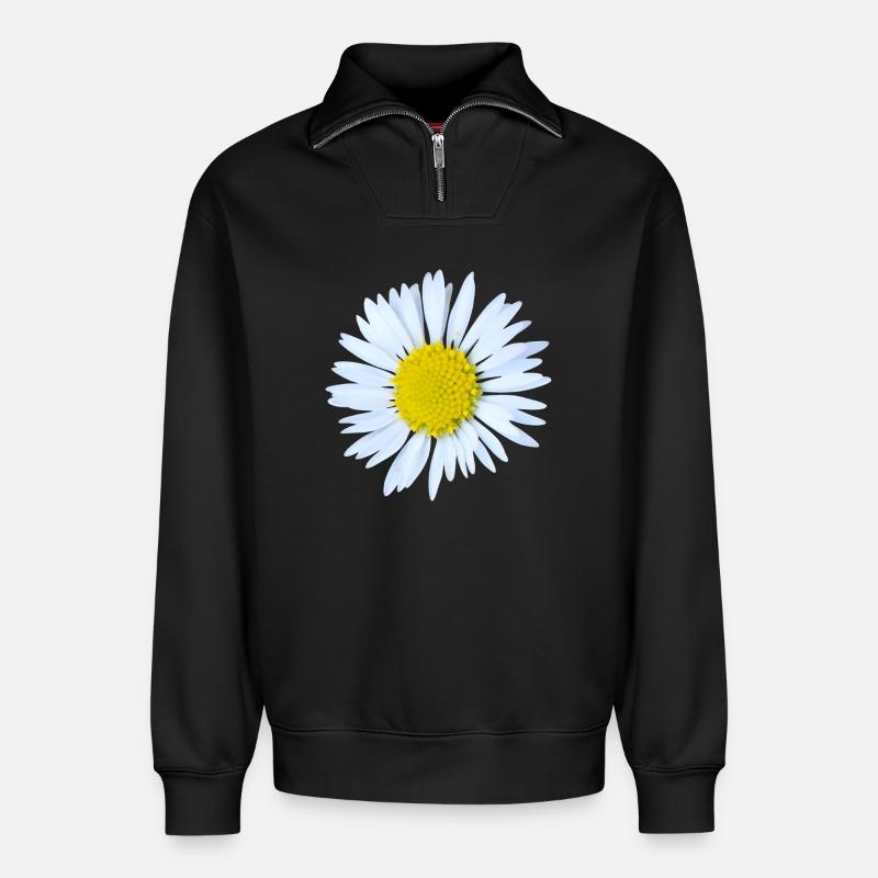 Daisy - Relaxed Unisex Organic Half Zip Sweatshirt – by SPREAD - black
