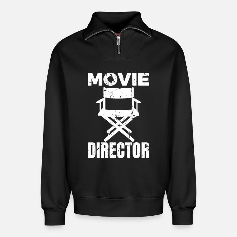 Regisseur - Relaxed Unisex Organic Half Zip Sweatshirt – von SPREAD - Schwarz