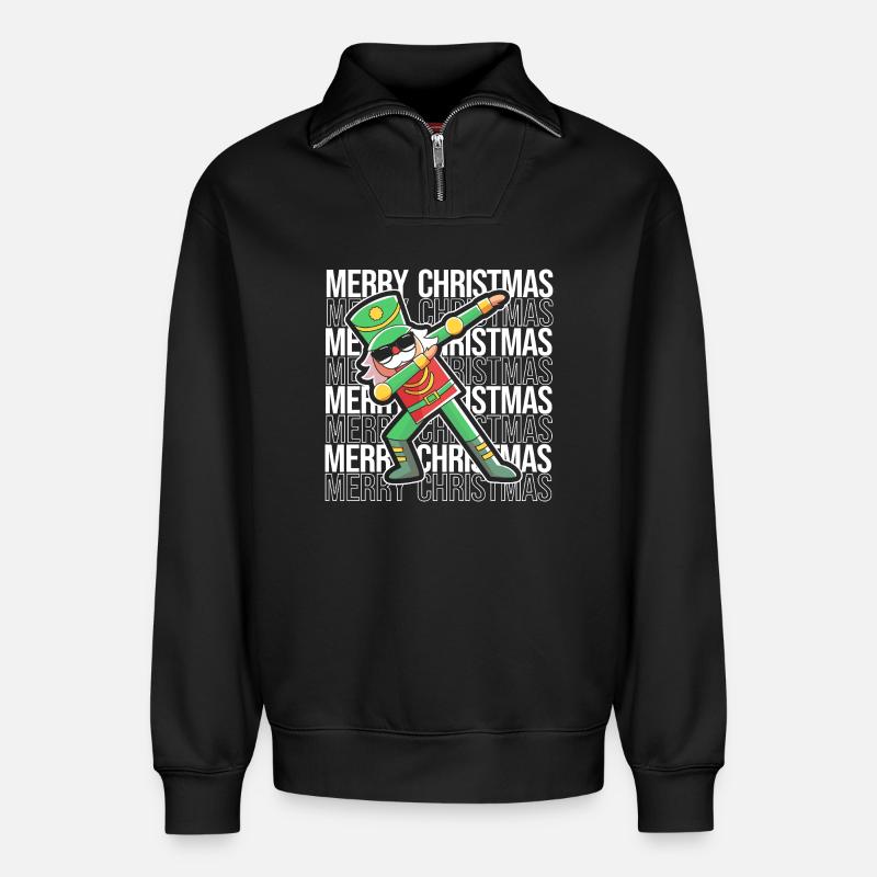 Weihnachten Nussknacker - Relaxed Unisex Organic Half Zip Sweatshirt – von SPREAD - Schwarz