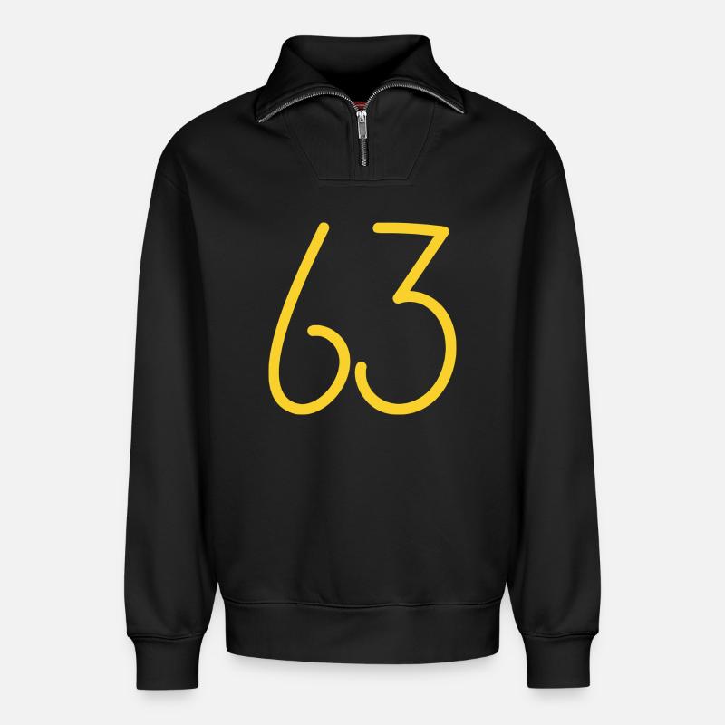 63 - Sweat unisexe décontracté en coton biologique à demi-zip – de SPREAD - noir