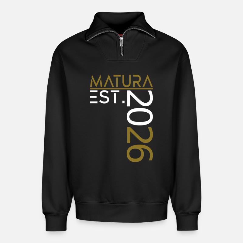 Matura 2026 - Relaxed Unisex Organic Half Zip Sweatshirt – von SPREAD - Schwarz