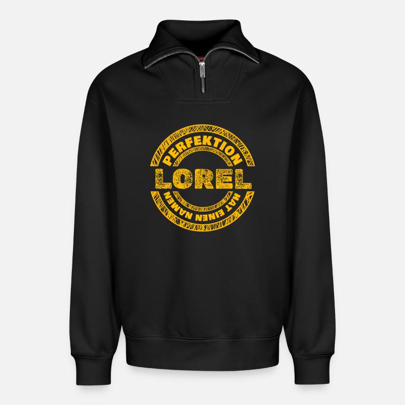 Lorel as Perfect - Relaxed Unisex Organic Half Zip Sweatshirt – by SPREAD - black