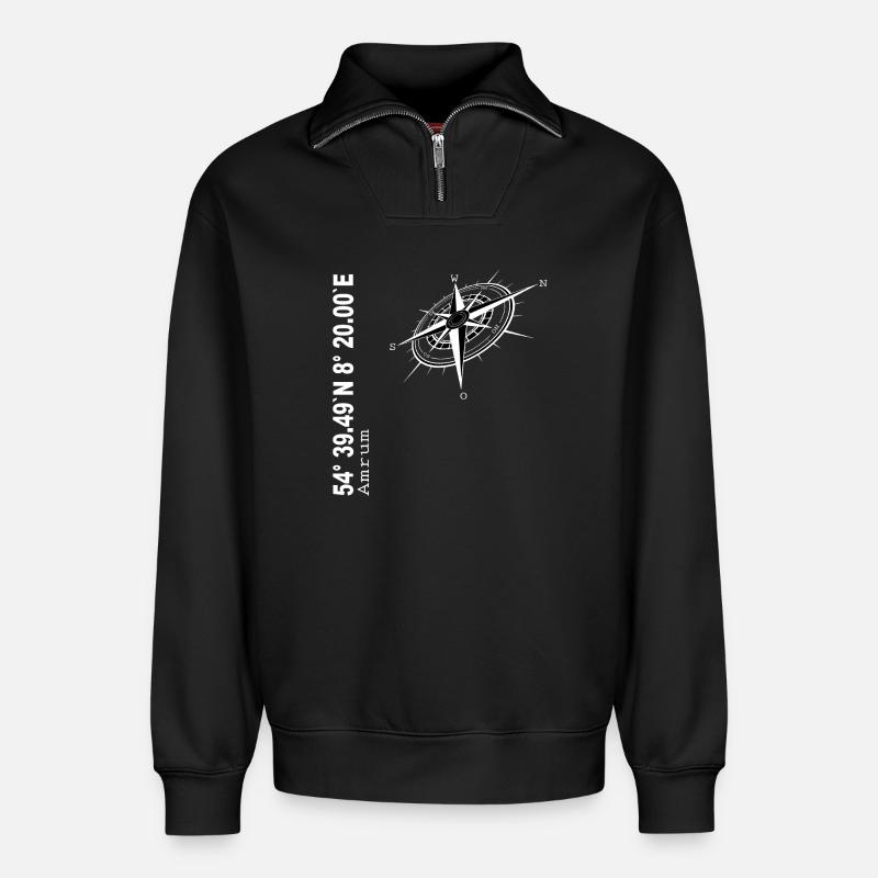 Amrum - Relaxed Unisex Organic Half Zip Sweatshirt – von SPREAD - Schwarz
