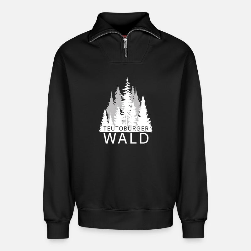 Teutoburger Wald - Relaxed Unisex Organic Half Zip Sweatshirt – von SPREAD - Schwarz