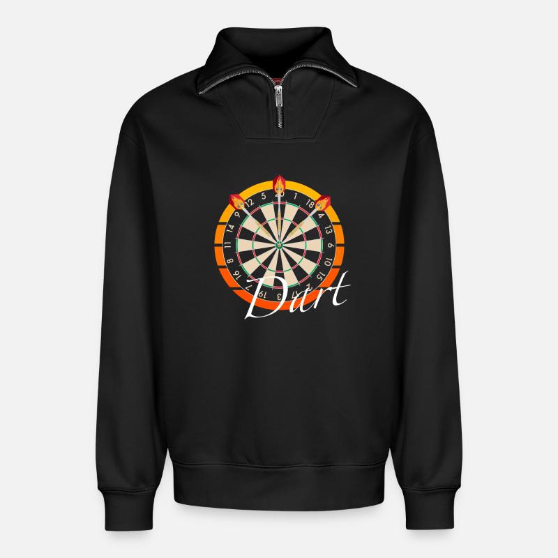 Dart - Relaxed Unisex Organic Half Zip Sweatshirt – von SPREAD - Schwarz