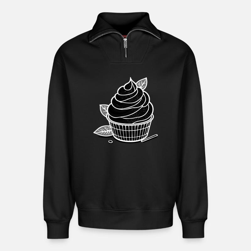 Matcha IceCream - Relaxed Unisex Organic Half Zip Sweatshirt – von SPREAD - Schwarz