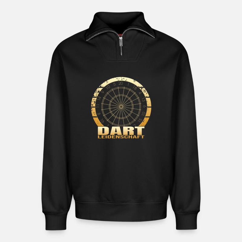 Dart Leidenschaft - Relaxed Unisex Organic Half Zip Sweatshirt – von SPREAD - Schwarz
