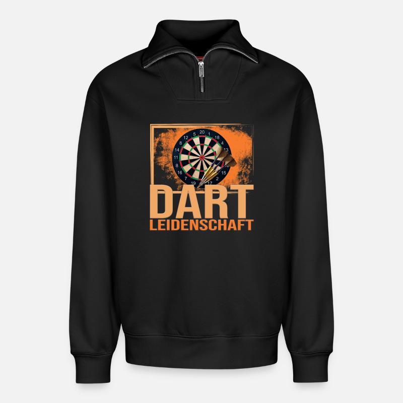 Dart Leidenschaft - Relaxed Unisex Organic Half Zip Sweatshirt – von SPREAD - Schwarz