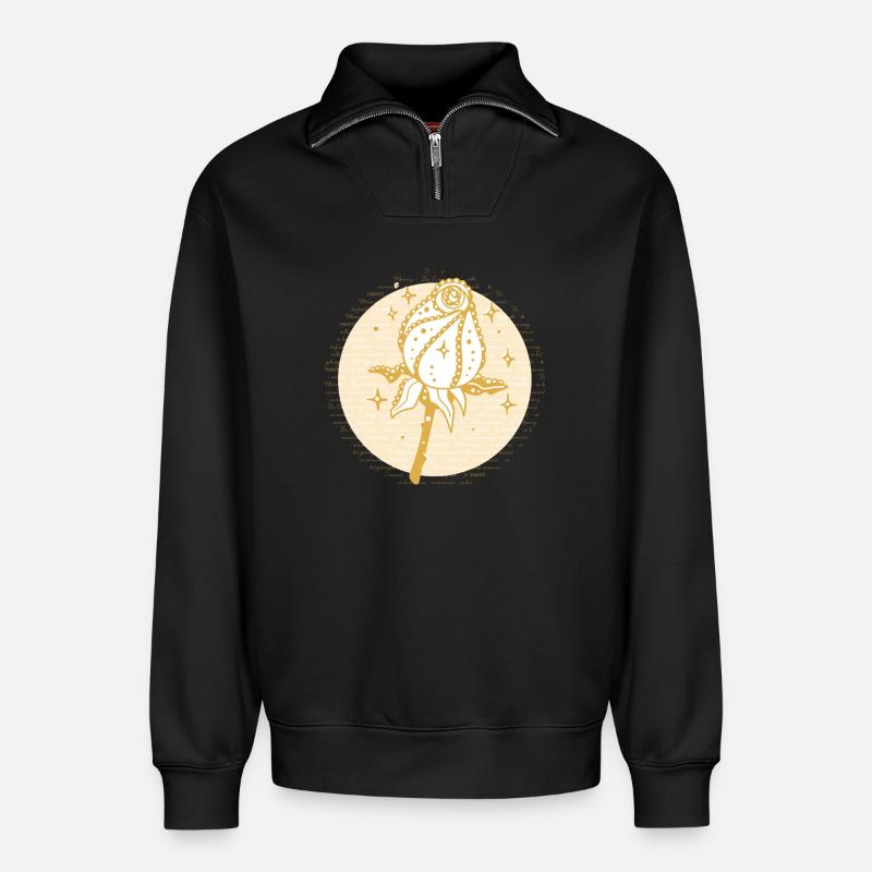 In Erinnerung - Relaxed Unisex Organic Half Zip Sweatshirt – von SPREAD - Schwarz