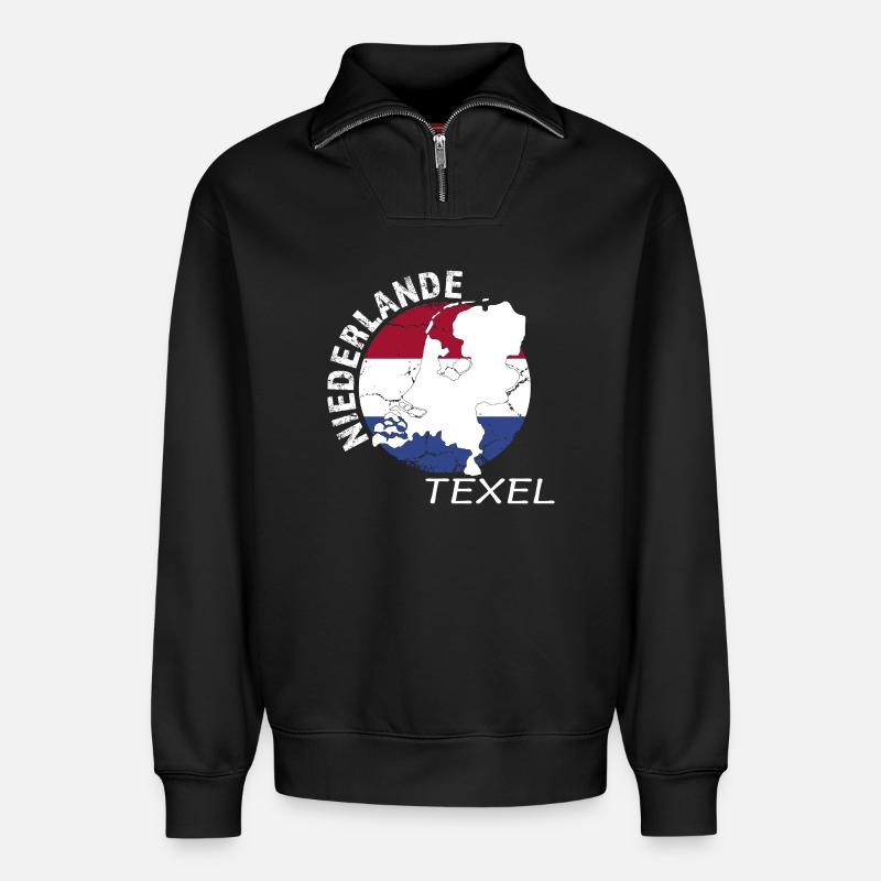 Texel - Relaxed Unisex Organic Half Zip Sweatshirt – von SPREAD - Schwarz