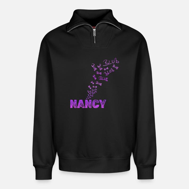 Fun - Relaxed Unisex Organic Half Zip Sweatshirt – by SPREAD - black