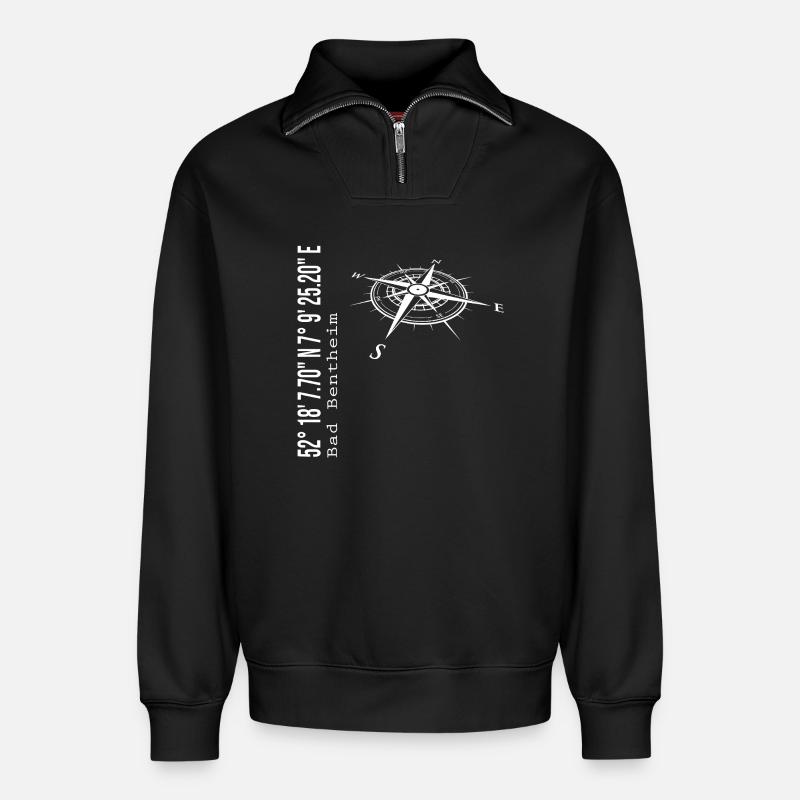 Bad Bentheim - Relaxed Unisex Organic Half Zip Sweatshirt – von SPREAD - Schwarz