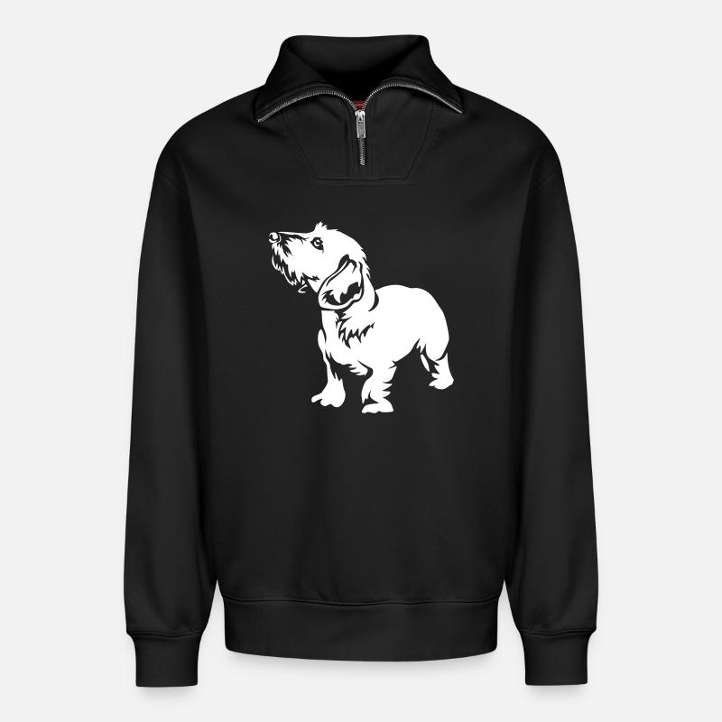 Dackel "Black Edition" - Relaxed Unisex Organic Half Zip Sweatshirt – von SPREAD - Schwarz