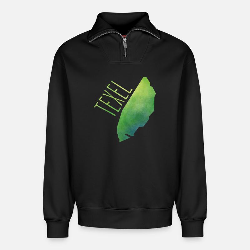 Texel - Relaxed Unisex Organic Half Zip Sweatshirt – von SPREAD - Schwarz
