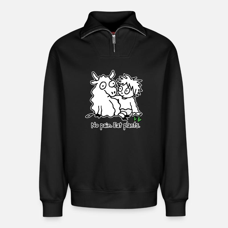 Esse Pflanzen - Relaxed Unisex Organic Half Zip Sweatshirt – von SPREAD - Schwarz