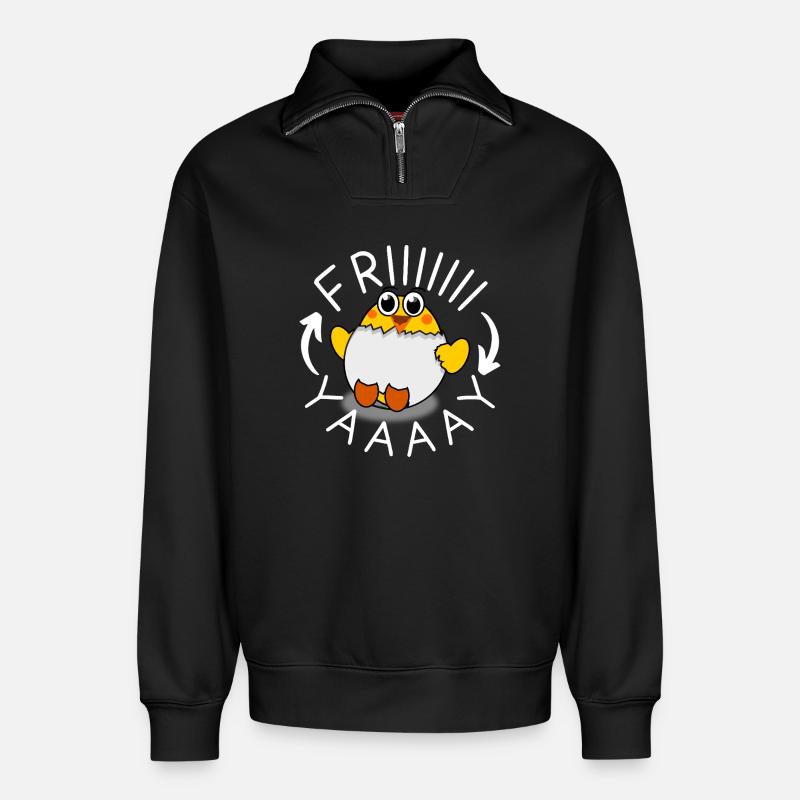 Vendredi - Sweat unisexe décontracté en coton biologique à demi-zip – de SPREAD - noir