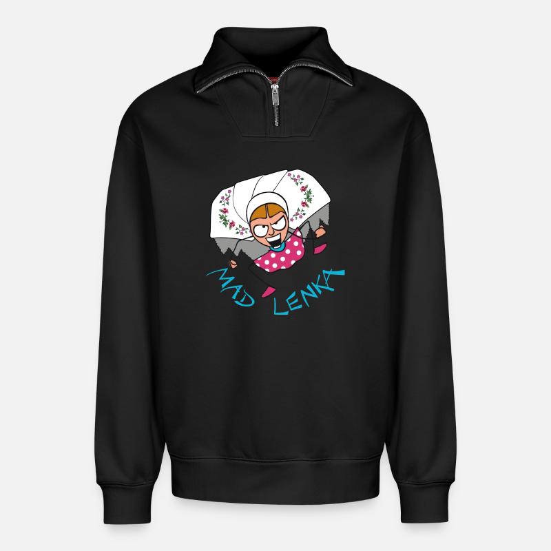 MADLENKA - DS - Sweat unisexe décontracté en coton biologique à demi-zip – de SPREAD - noir