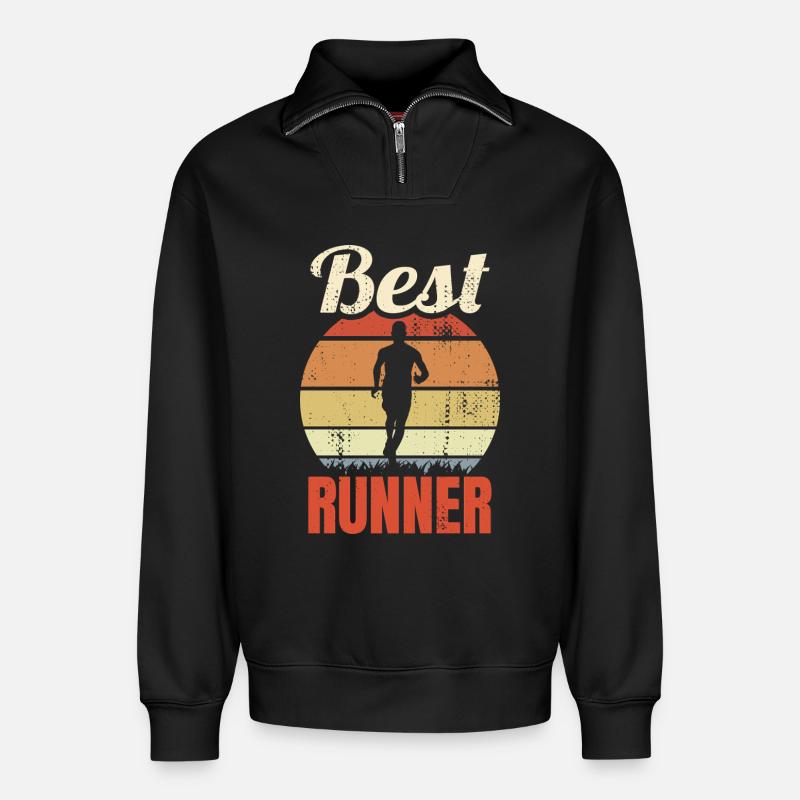 Bester Jogger - Relaxed Unisex Organic Half Zip Sweatshirt – von SPREAD - Schwarz