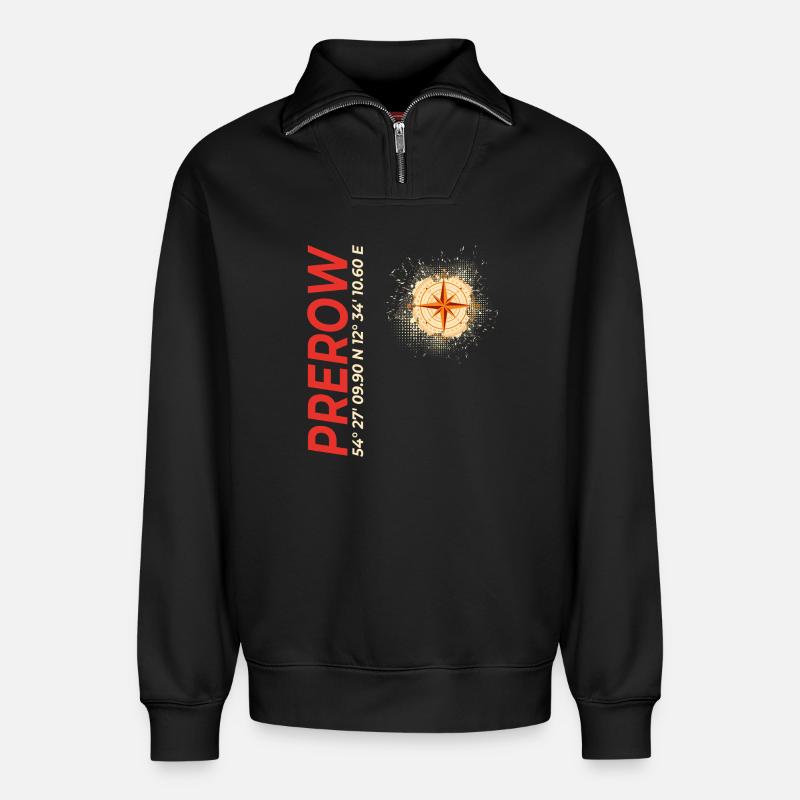 Prerow - Relaxed Unisex Organic Half Zip Sweatshirt – von SPREAD - Schwarz