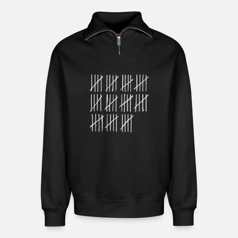 Trendige Creative-Zählung - Relaxed Unisex Organic Half Zip Sweatshirt – von SPREAD - Schwarz