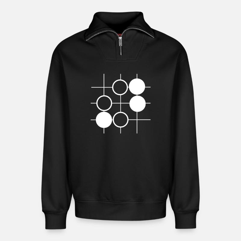 Go Brettspiel - Relaxed Unisex Organic Half Zip Sweatshirt – von SPREAD - Schwarz