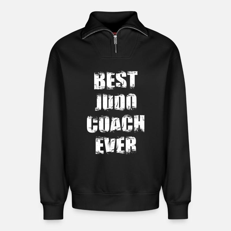 Bester Judo Trainer aller Zeiten - Relaxed Unisex Organic Half Zip Sweatshirt – von SPREAD - Schwarz