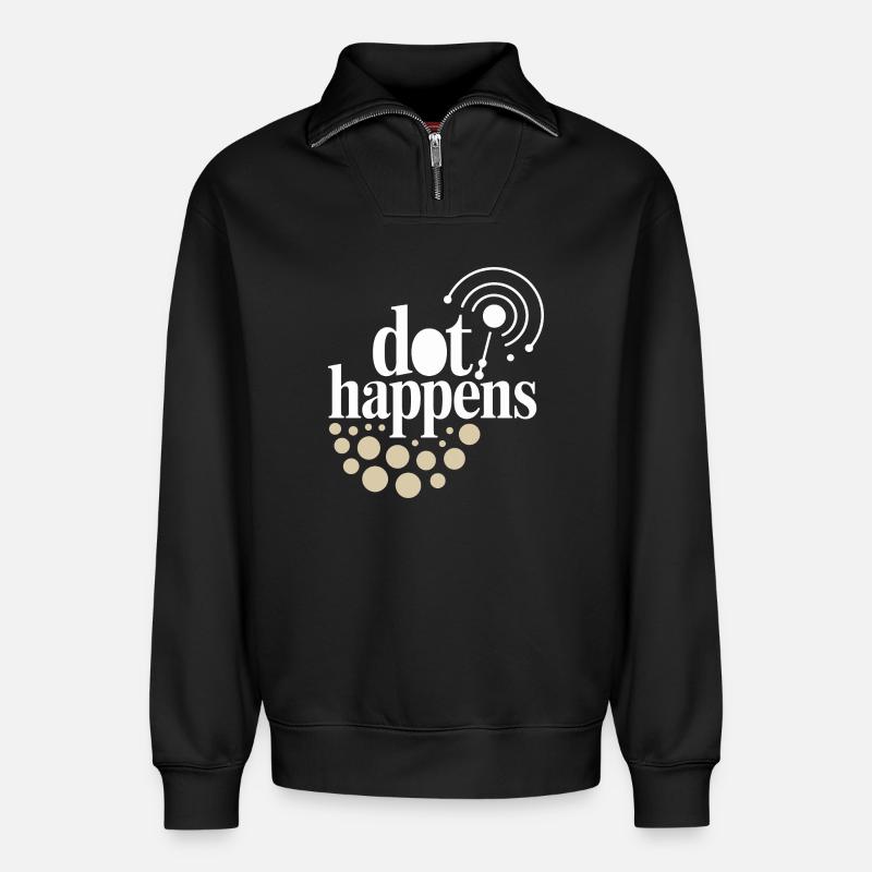 Dot Happens Morse Code Spaß - Relaxed Unisex Organic Half Zip Sweatshirt – von SPREAD - Schwarz