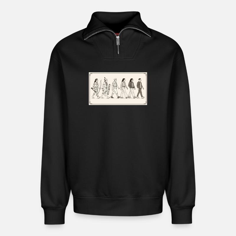 Molukkische Entwicklung durch s2soon - Relaxed Unisex Organic Half Zip Sweatshirt – von SPREAD - Schwarz