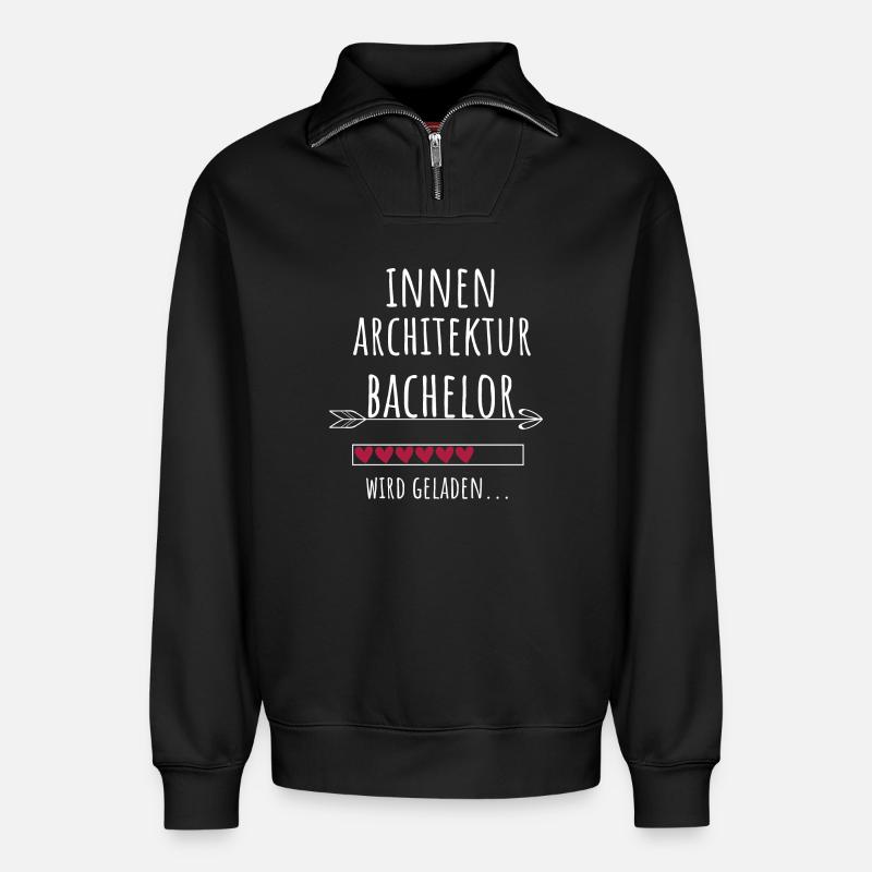 Innenarchitektur Bachelor Studium Geschenk - Relaxed Unisex Organic Half Zip Sweatshirt – von SPREAD - Schwarz