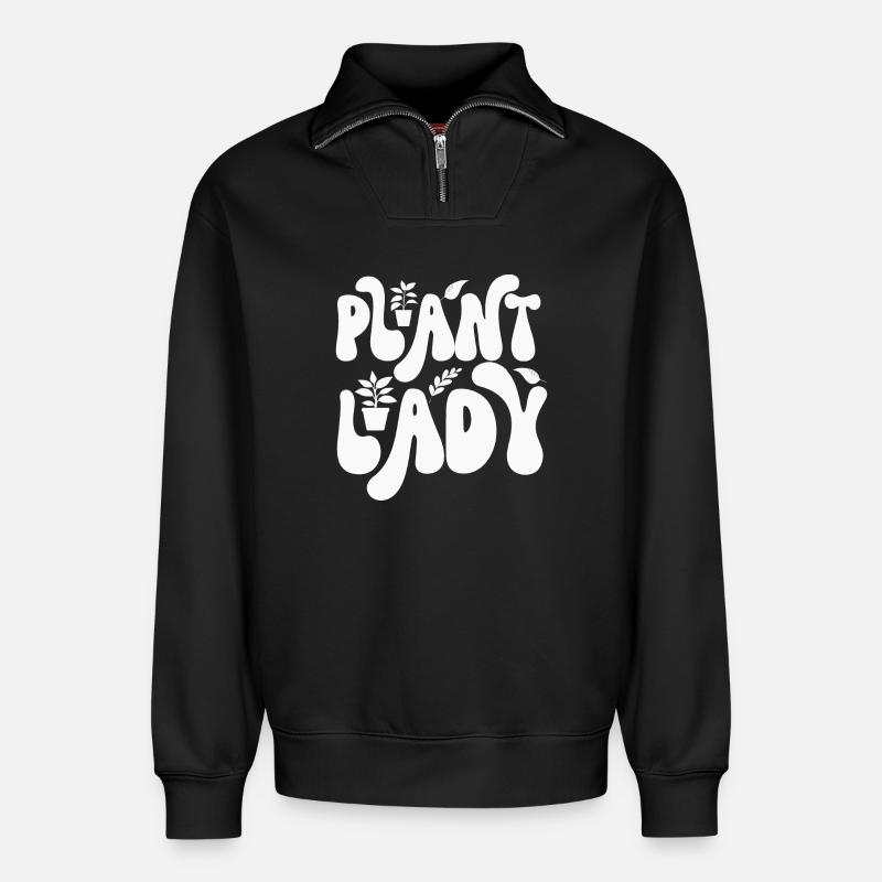 Planter - Sweat unisexe décontracté en coton biologique à demi-zip – de SPREAD - noir