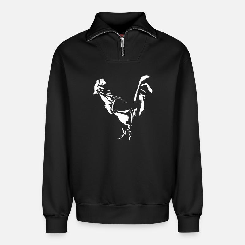 Hahn Tusche - WEISS - Relaxed Unisex Organic Half Zip Sweatshirt – von SPREAD - Schwarz