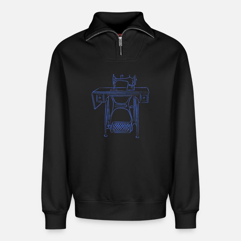 schneider handwerker naehmaschine - Relaxed Unisex Organic Half Zip Sweatshirt – von SPREAD - Schwarz