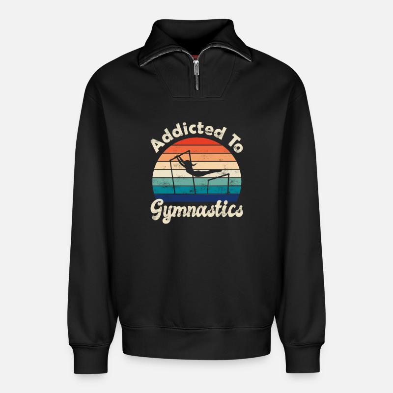 Kunstturnen Geräteturnen - Relaxed Unisex Organic Half Zip Sweatshirt – von SPREAD - Schwarz