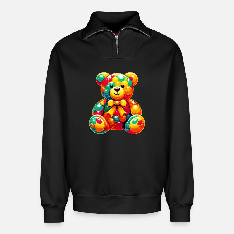 Bär - Relaxed Unisex Organic Half Zip Sweatshirt – von SPREAD - Schwarz