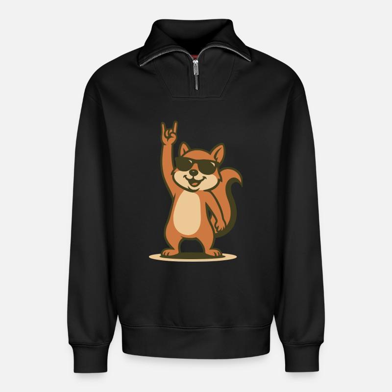 Rock’n’Roll Nussknacker - Relaxed Unisex Organic Half Zip Sweatshirt – von SPREAD - Schwarz