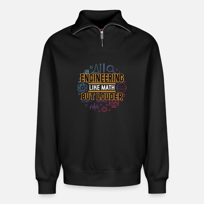 Ingenieur - Relaxed Unisex Organic Half Zip Sweatshirt – von SPREAD - Schwarz